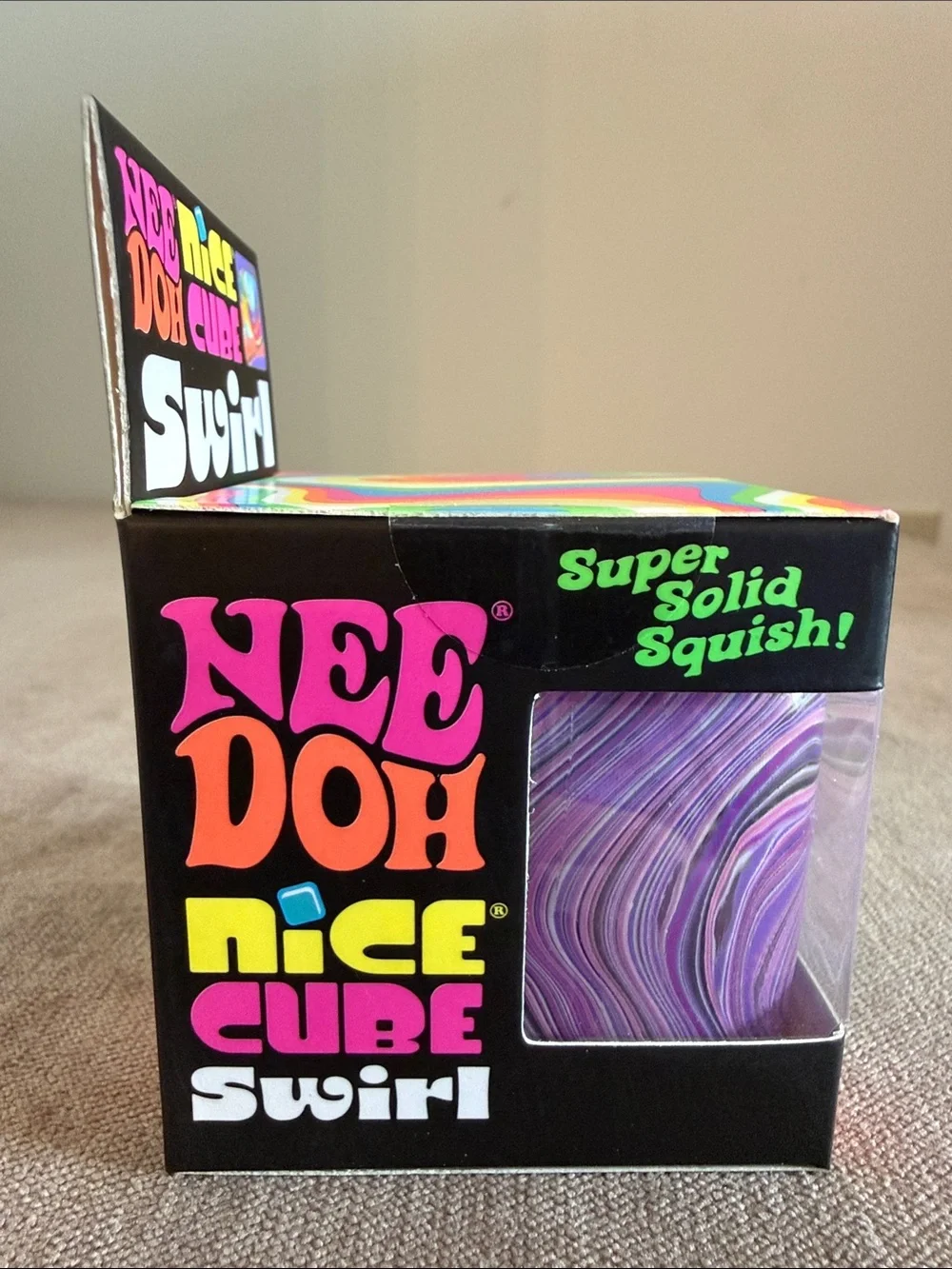 NeeDoh Nice Cube Swirl Super Solid Squish! - Purple